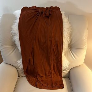 ANTHROPOLOGIE Copper Colored Wrap Skirt